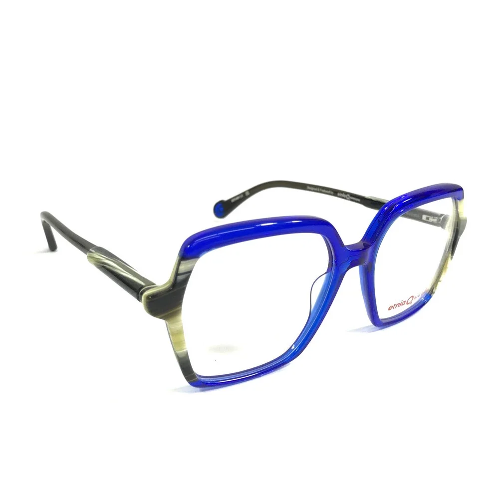 Etnia Barcelona Eyeglasses Frames KORE BLHO Clear Blue Beige Horn 54-17-138